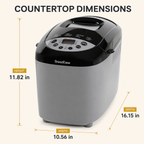 BreadEase 3 lb bread maker countertop dimensions