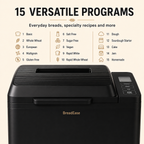 BreadEase bread maker 15-program menu overview