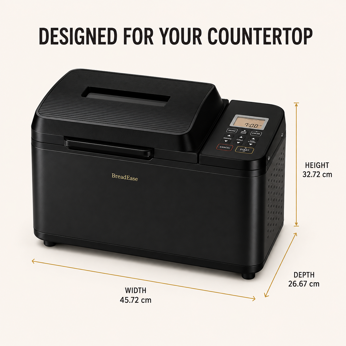 BreadEase bread maker countertop dimensions