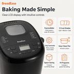 BreadEase 14-setting bread maker features and LCD controls