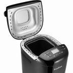 BreadEase bread maker with lid open and nonstick bread pan